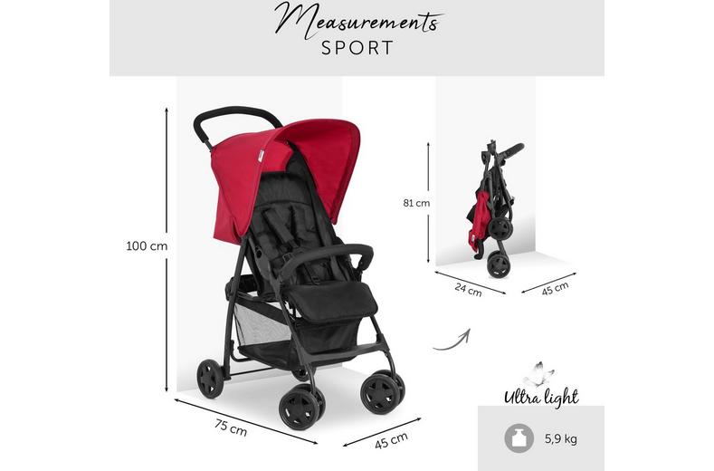 Hauck Sport Pushchair - Red Hauck Sport Pushchair - Red