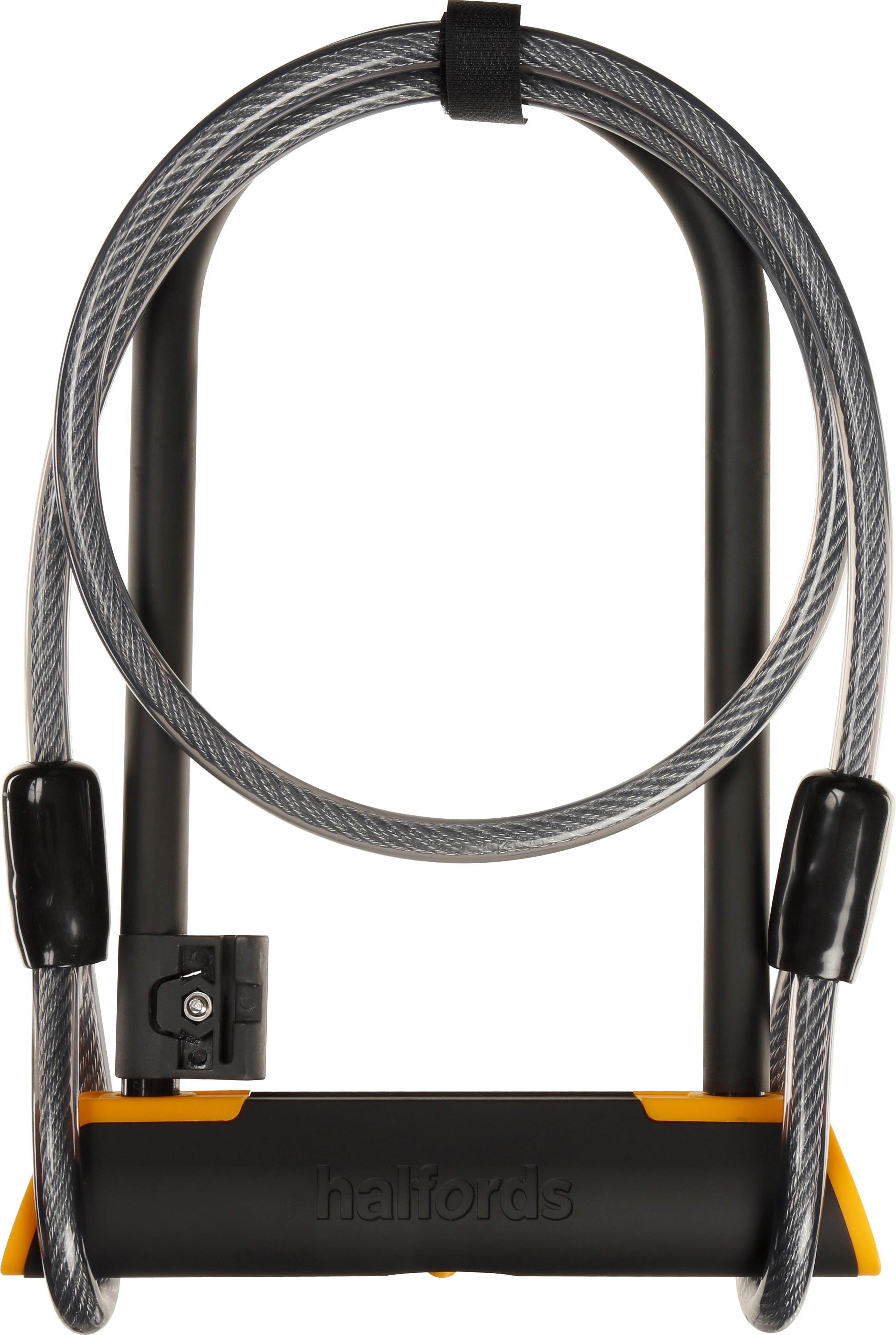 Halfords 23cm D Lock And 115cm Cable Lock 225470
