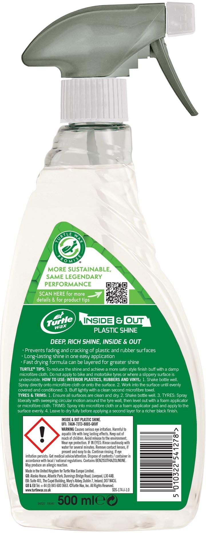 Turtle Wax Inside & Out Plastic Shine 500Ml