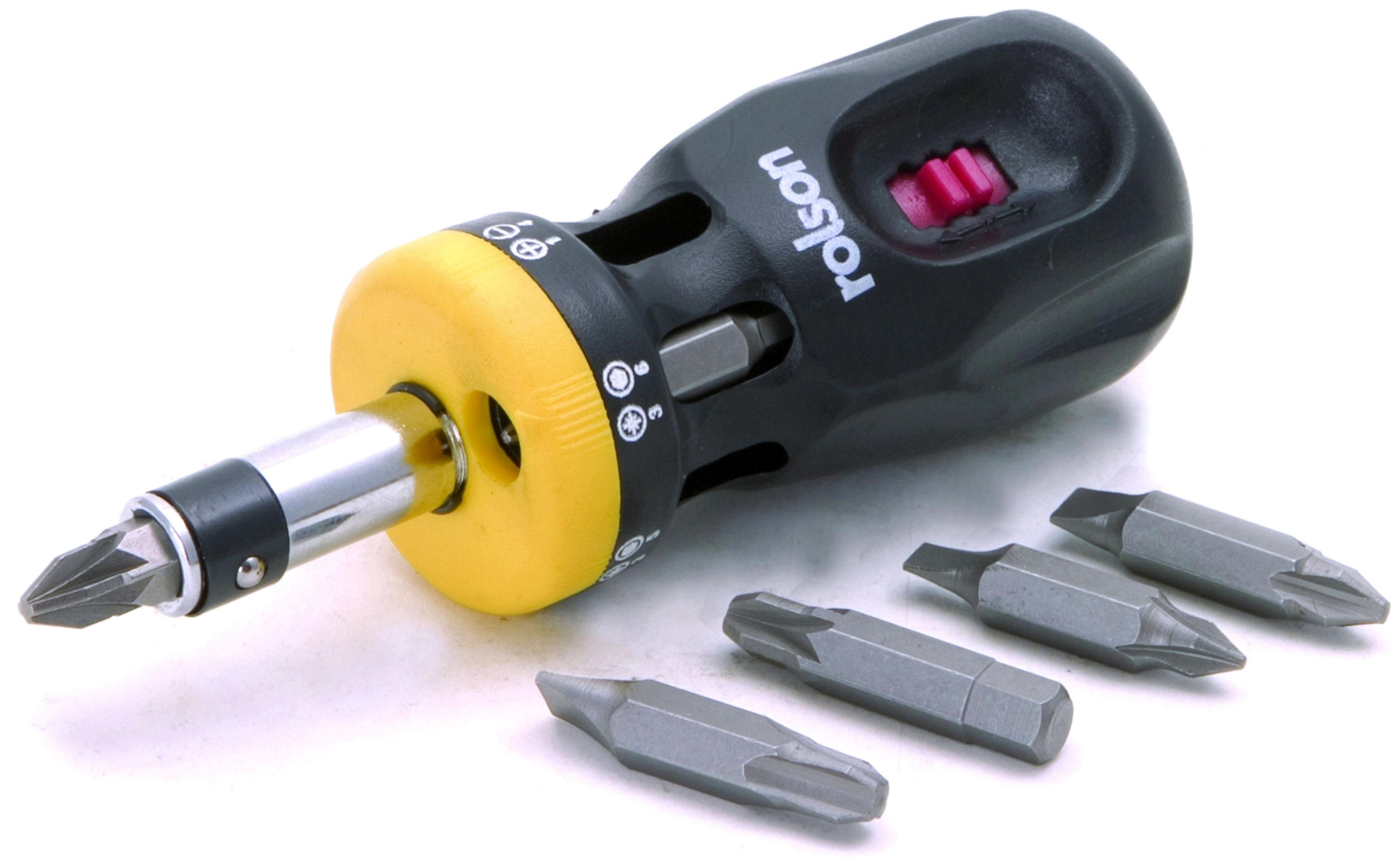 Rolson 12 In 1 Stubby Ratchet Screw Driver