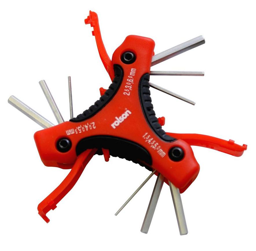 Rolson Folding Triangle Hex Key Set Halfords UK