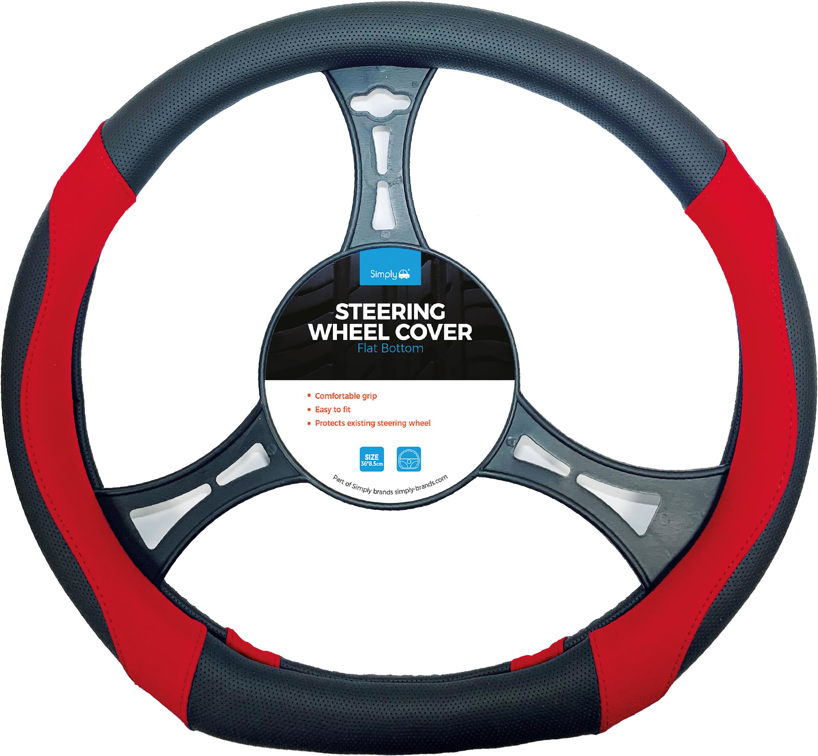 Simply Flat Steering Wheel Cover - Red