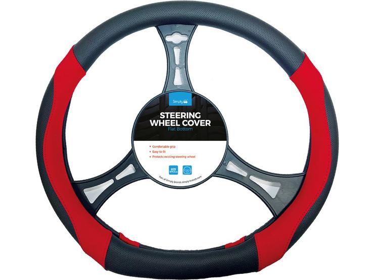 Simply Flat Steering Wheel Cover - Red