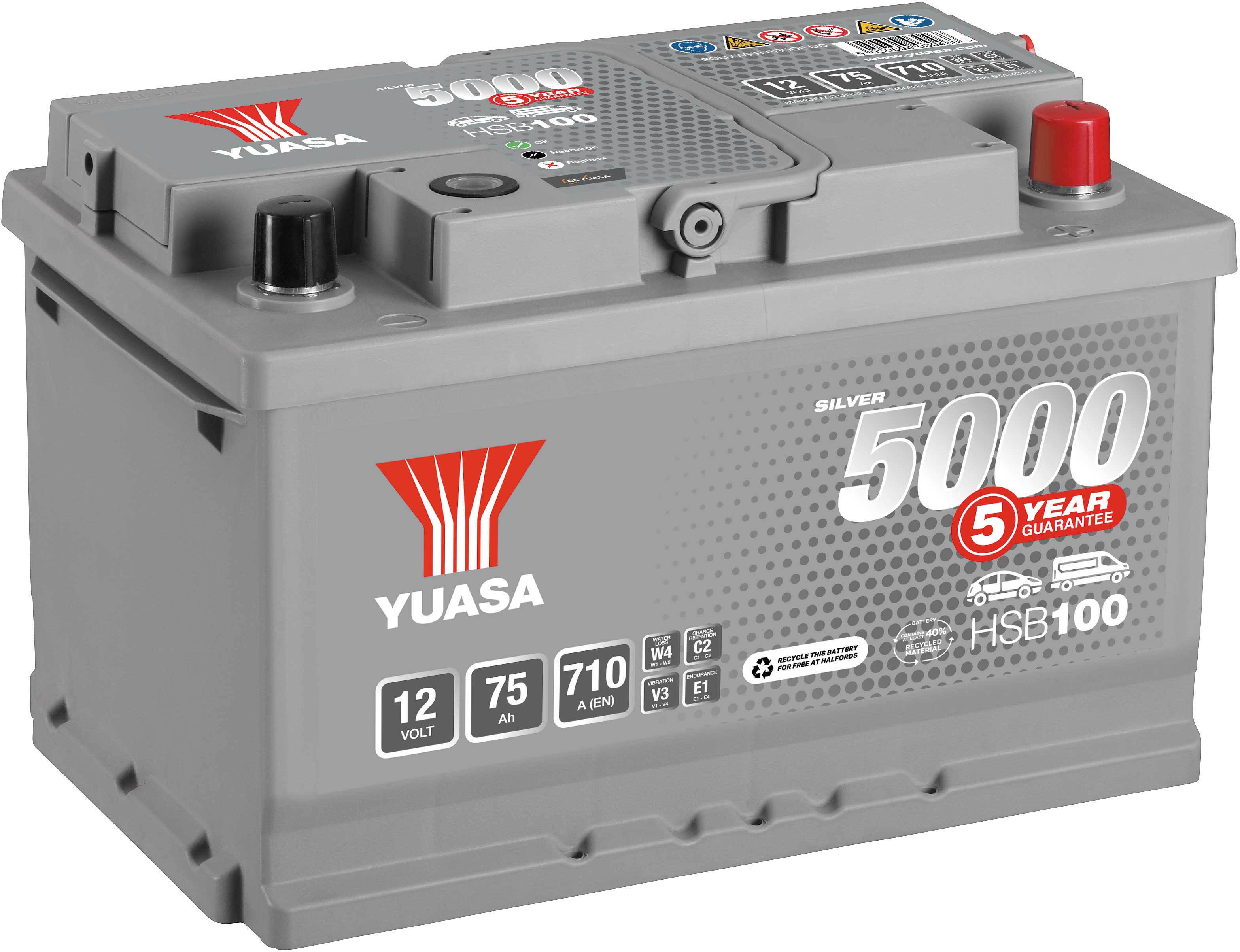 Yuasa Hsb010 Silver 12V Car Battery 5 Year Guarantee