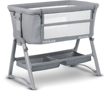 Minuno StayClose Plus Co-Sleeper Crib - Grey