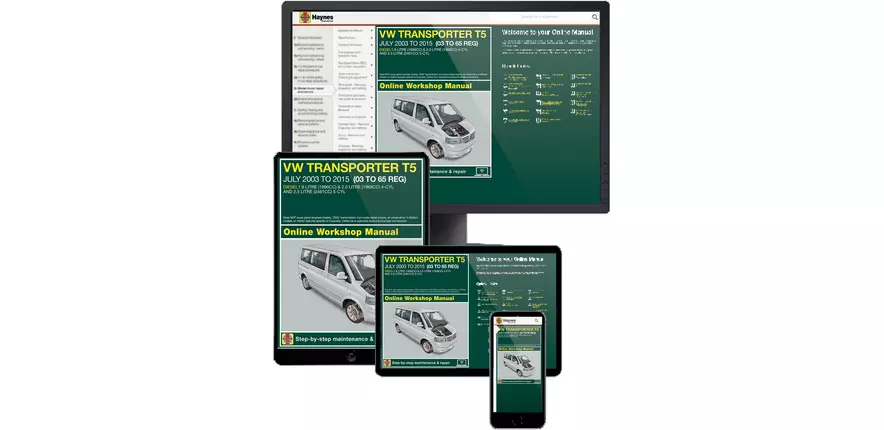 VW T5 Transporter Diesel 03 to 65 Haynes Online Manual July 2003-2015 