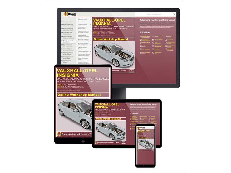Haynes Online Manual Vauxhall Insigna 2008-12 - 1 Year
