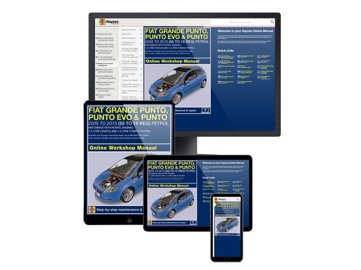Haynes Online Manual Fiat Punto 2006-15 - 1 Year