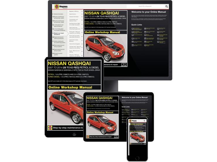 Haynes Online Manual Nissan Qashqai 2007-14 - 1 Year
