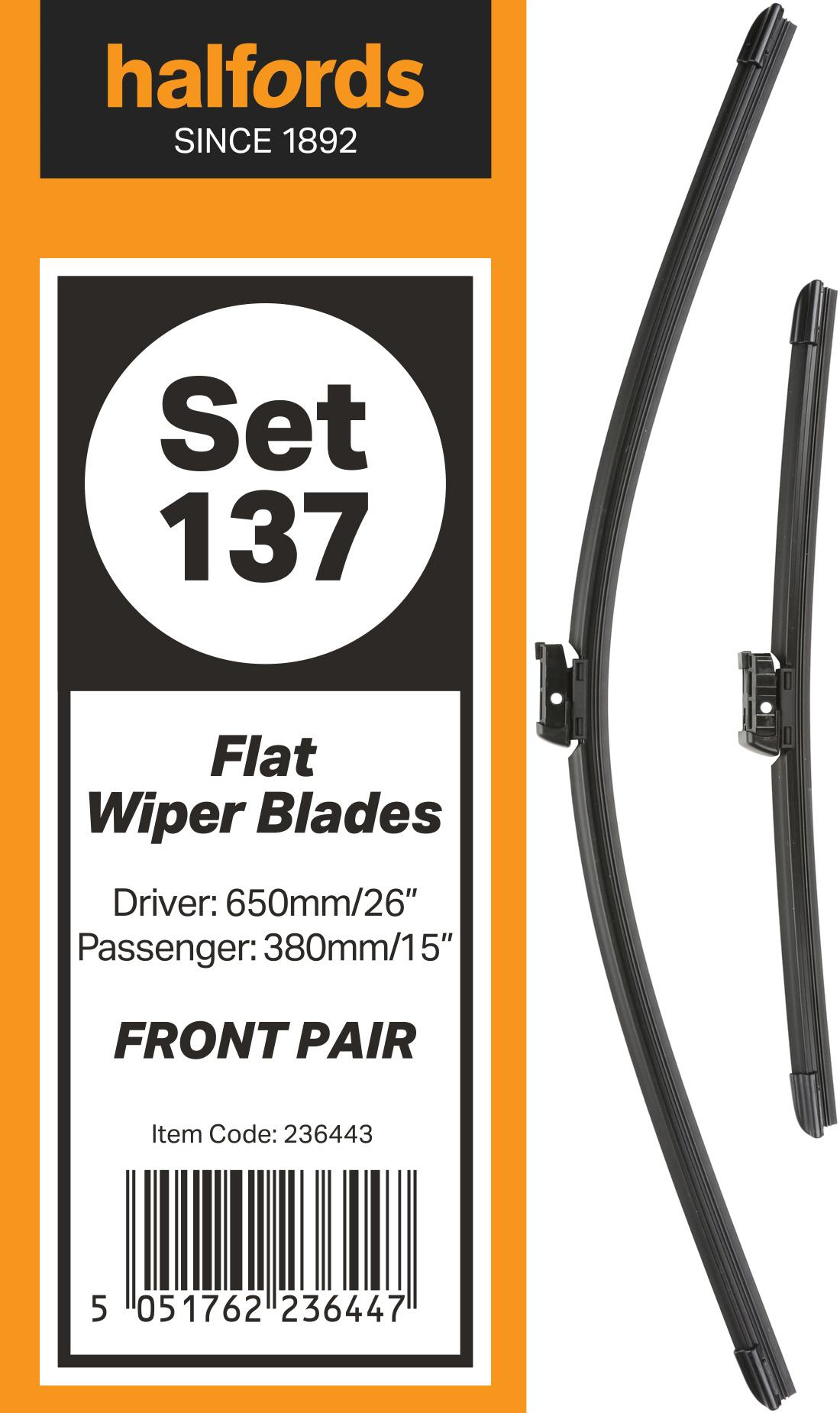 Halfords Set 137 Wiper Blades - Front Pair