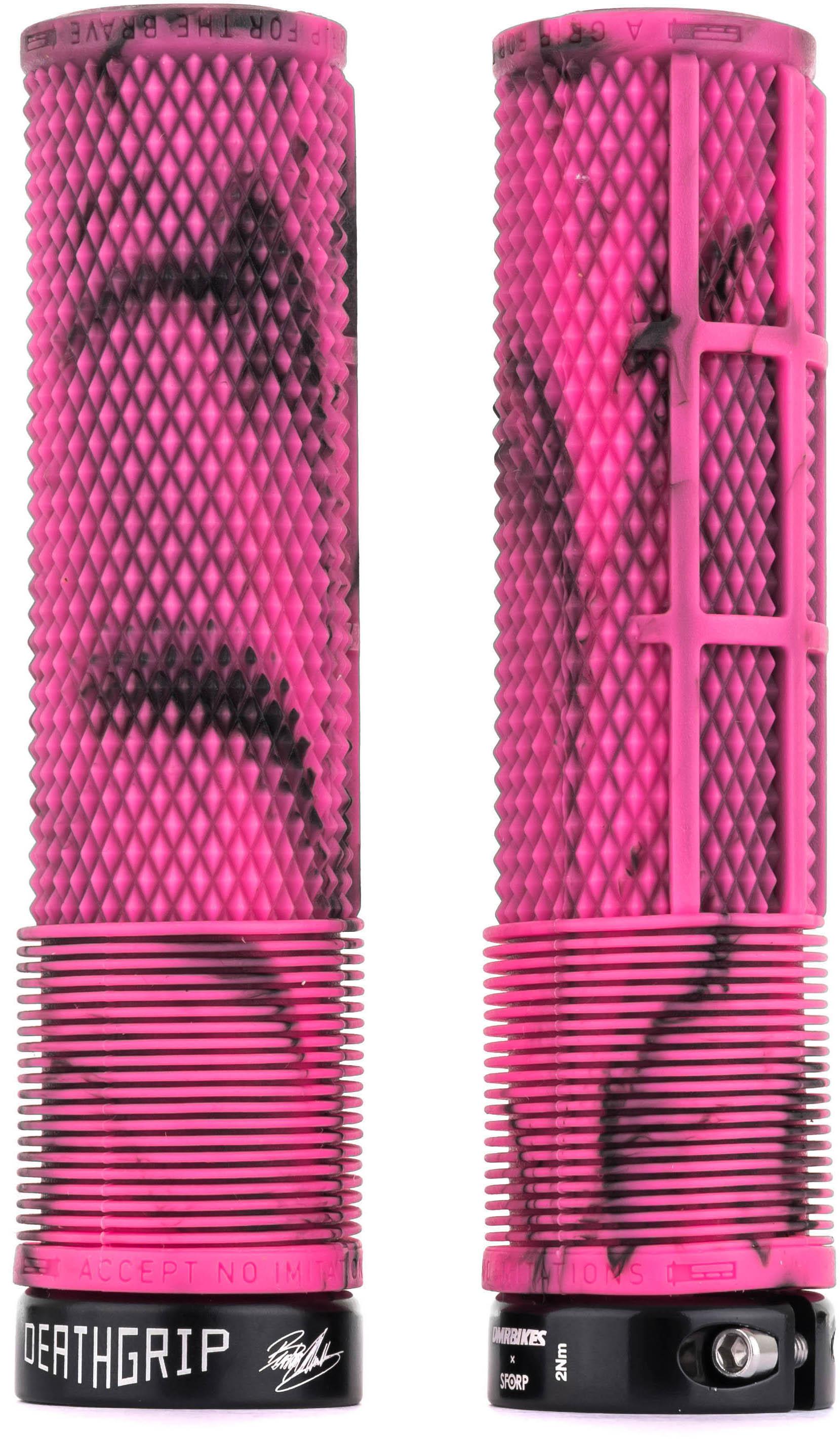 Halfords DMR Dmr Deathgrip Flangeless Grips Marble Pink Thin | Extra 8% off for BC Members