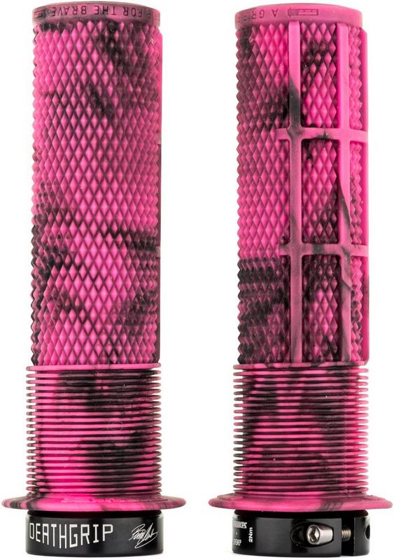 Halfords DMR Dmr Deathgrip Flange Grips Marble Pink Thick | Extra 8% off for BC Members