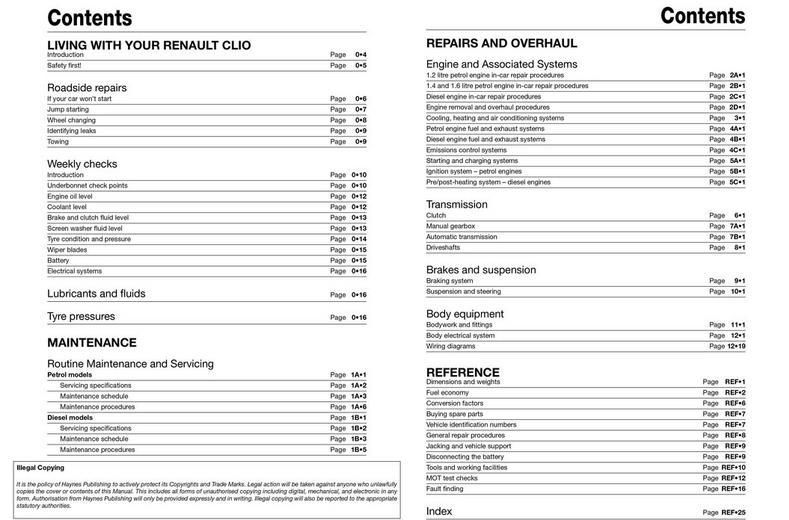 Haynes Renault Clio (Oct 05 - May 09) Manual Haynes Renault Clio (Oct 05 - May 09) Manual