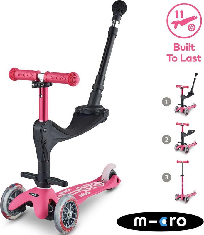 Halfords Mini Micro 3in1 Deluxe Plus Pink Kids Scooter | Extra 8% off for BC Members