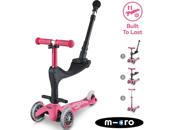 Mini Micro 3in1 Deluxe Plus Pink Kids Scooter