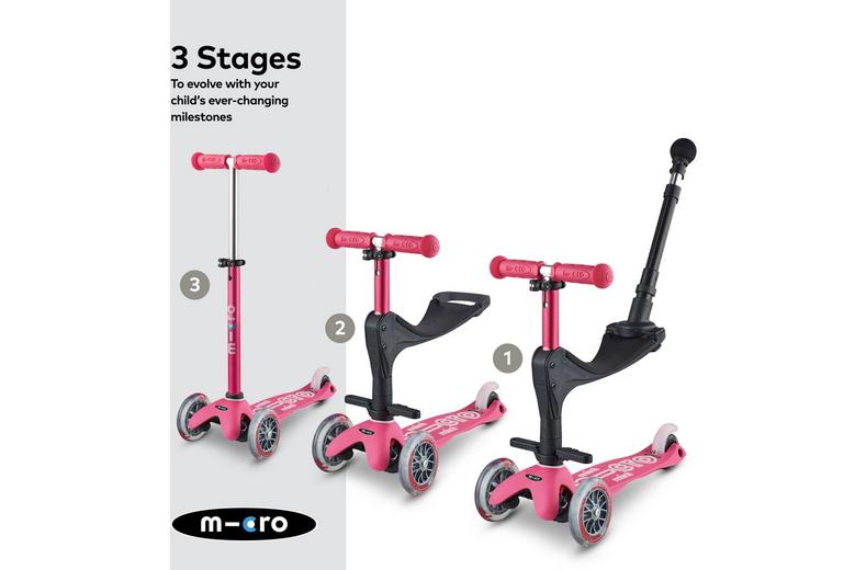 Mini Micro 3in1 Deluxe Plus Pink Kids Scooter Mini Micro 3in1 Deluxe Plus Pink Kids Scooter