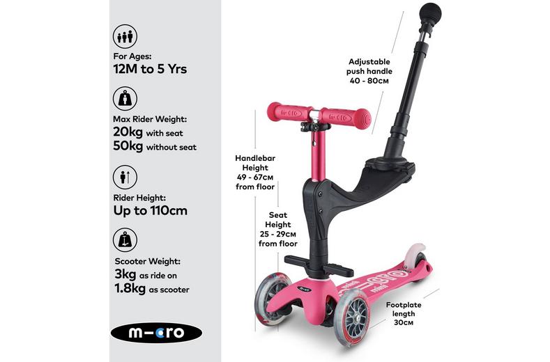 Mini Micro 3in1 Ride on Scooter Blue: 12 Month + Mini Micro 3in1 Ride on Scooter Blue: 12 Month +