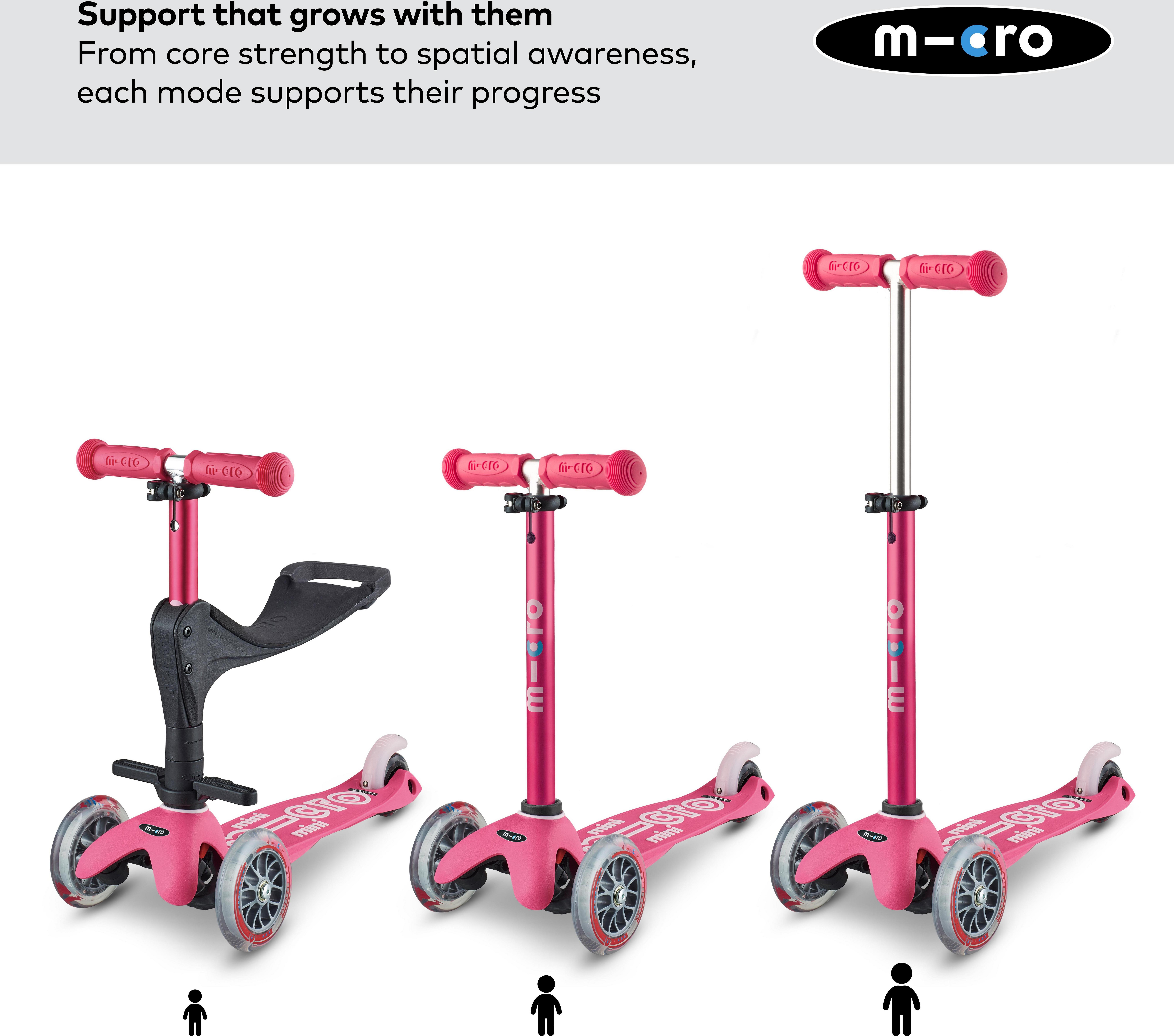Mini Micro 3in1 Ride on Scooter Pink: 12 Month +