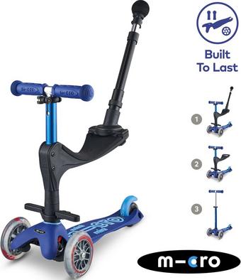 Mini Micro 3in1 Deluxe Plus Blue Kids Scooter