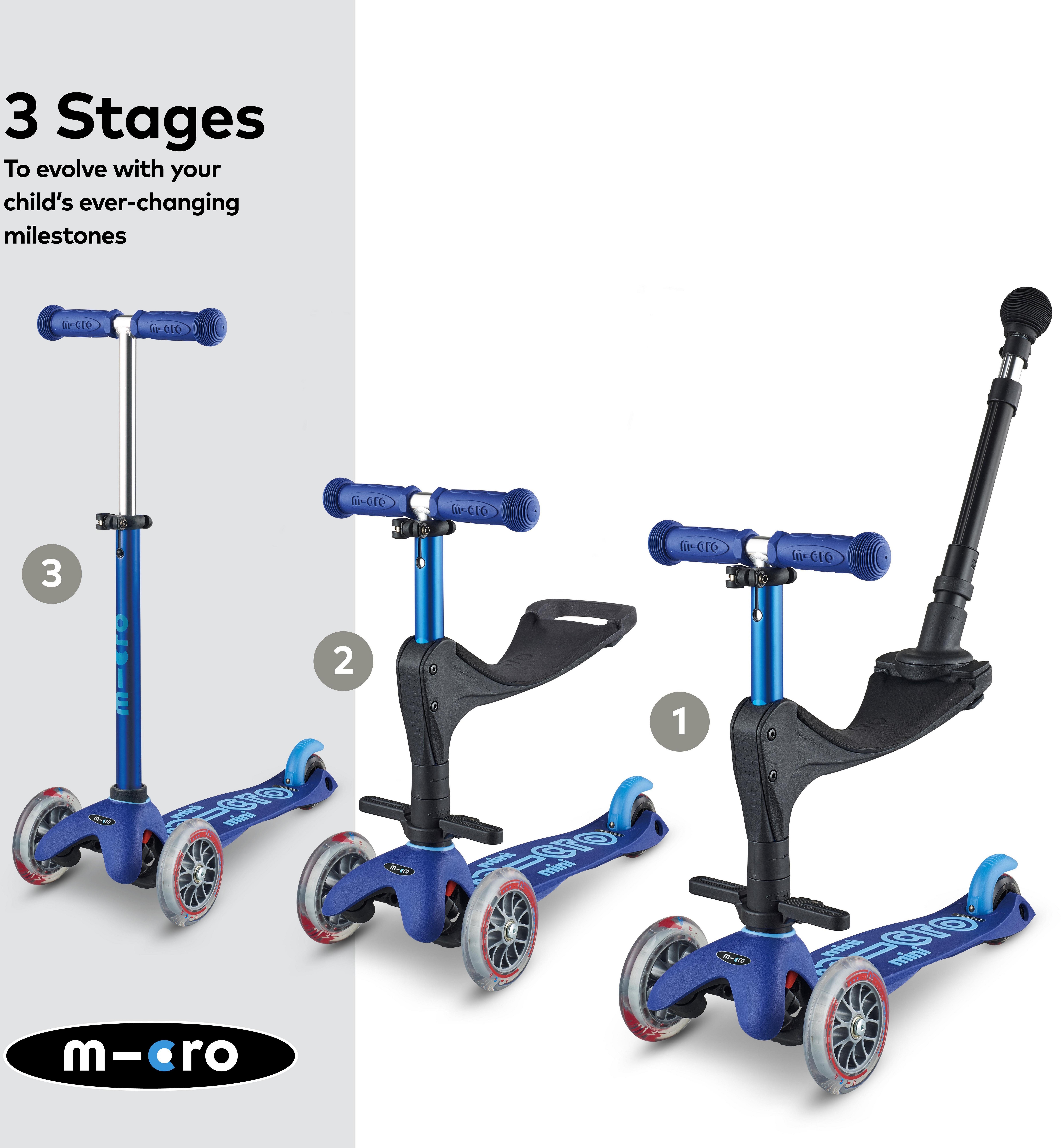 Mini Micro 3in1 Deluxe Plus Kids Scooter 12 Months +
