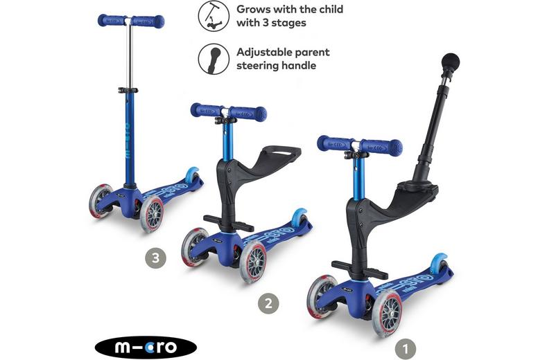 Mini Micro 3in1 Deluxe Plus Blue Kids Scooter Mini Micro 3in1 Deluxe Plus Blue Kids Scooter