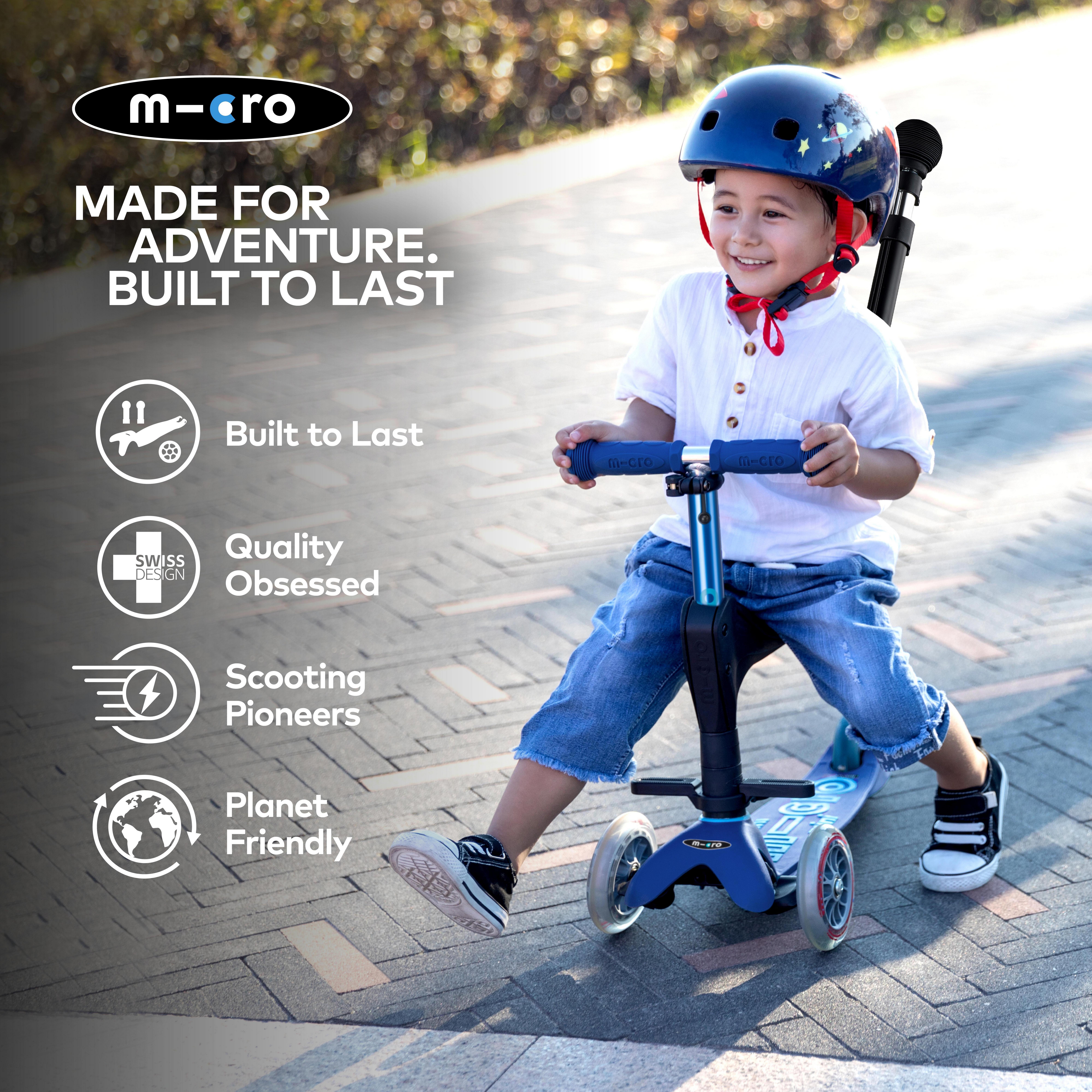 Mini Micro 3in1 Deluxe Plus Blue Kids Scooter