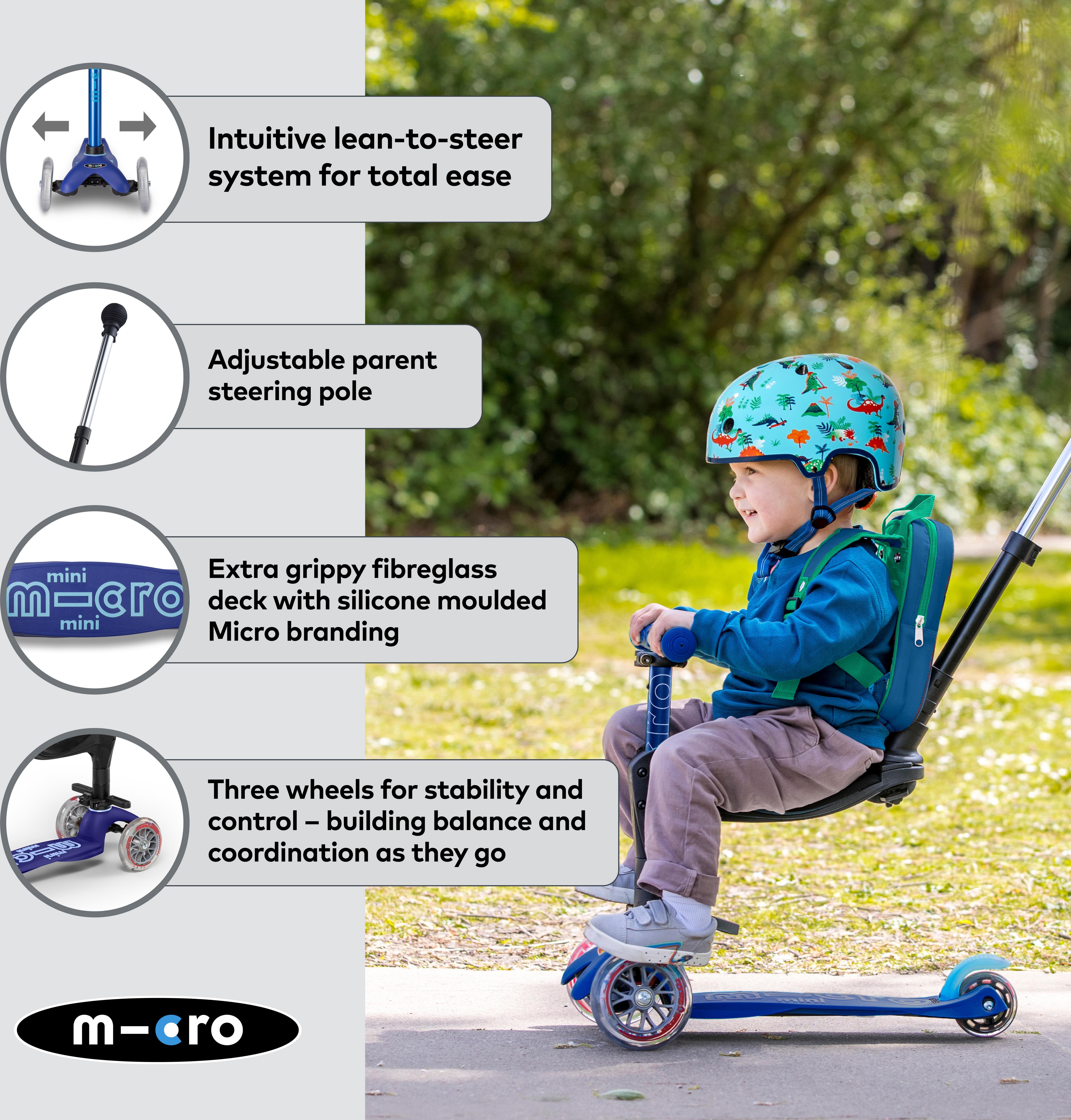 Mini Micro 3in1 Deluxe Plus Kids Scooter 12 Months +