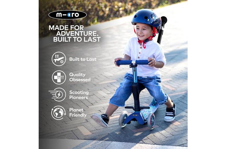 Mini Micro 3in1 Deluxe Plus Blue Kids Scooter Mini Micro 3in1 Deluxe Plus Blue Kids Scooter