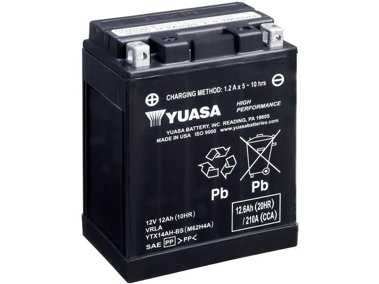 Yuasa YTX14AH-BS 12V High Performance Maintenance Free VRLA Battery