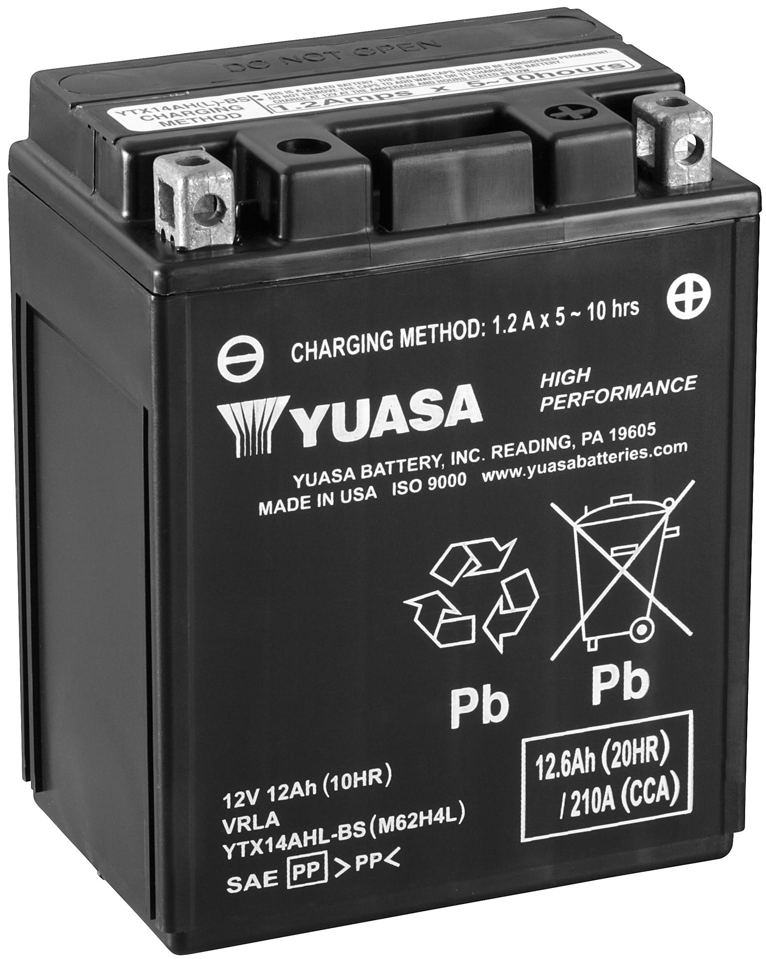 Yuasa YTX14AHL 12V High Performance Maintenance Free VRLA Battery