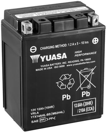 Yuasa YTX14AHL-BS 12V High Performance Maintenance Free VRLA Battery