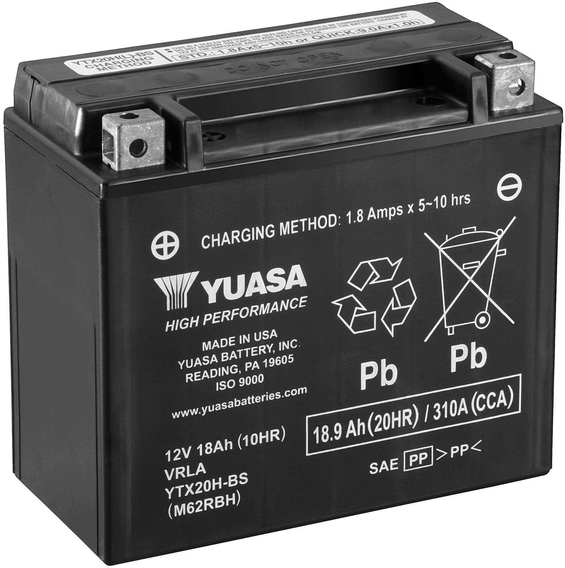 Yuasa Ytx20H-Bs 12V High Performance Maintenance Free Vrla Battery
