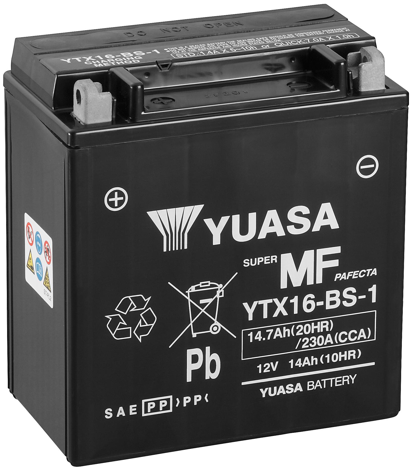 Yuasa Ytx16-Bs-1 12V Maintenance Free Vrla Battery