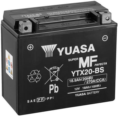 Batterie moto YUASA YTX20A-BS 12V 17AH