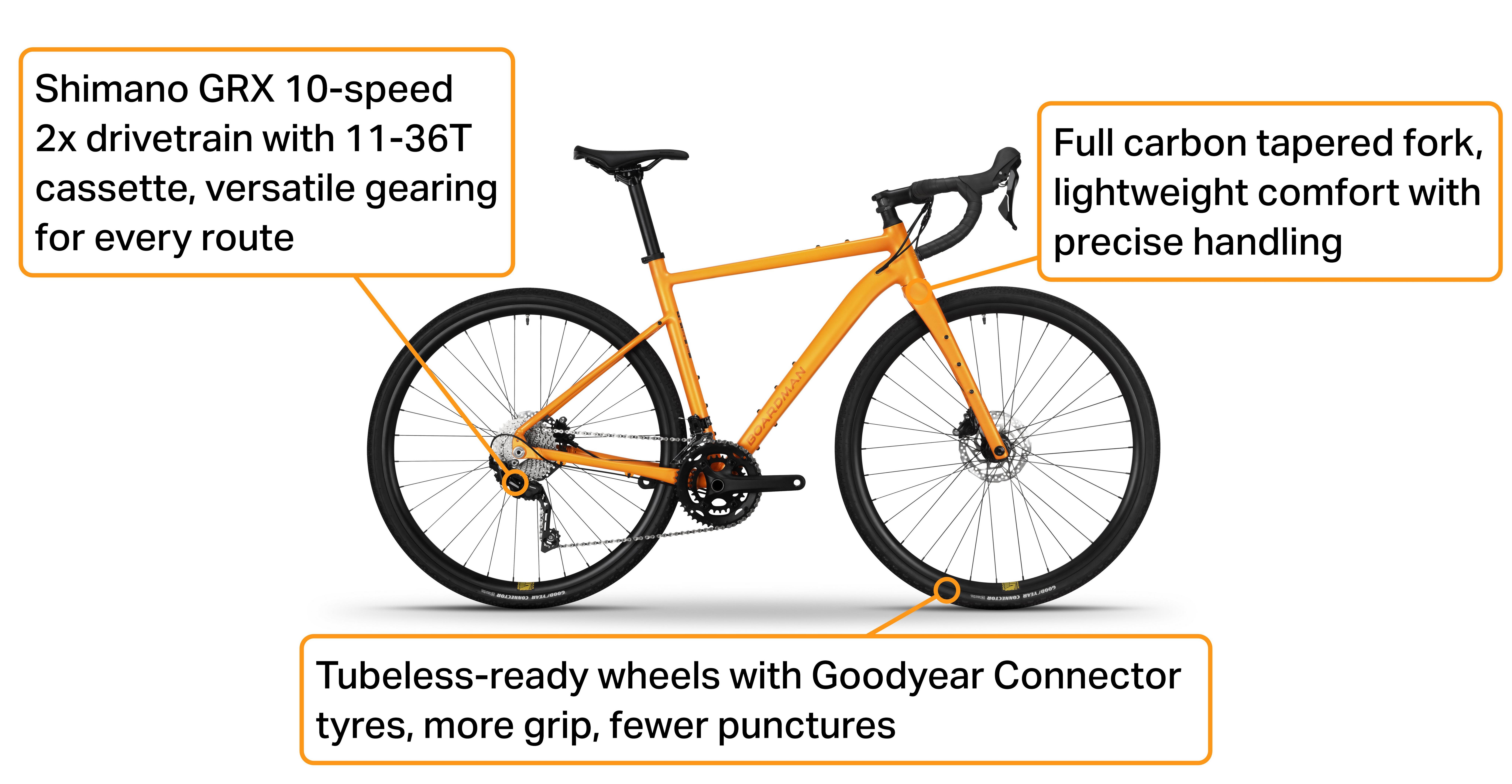 Boardman ADV 8.9  Adventure Bike, Orange - S, M, L, XL Frames