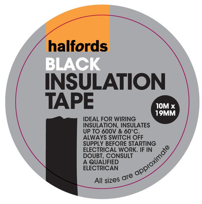 Halfords Insulation Tape Black 19Mm X 10M