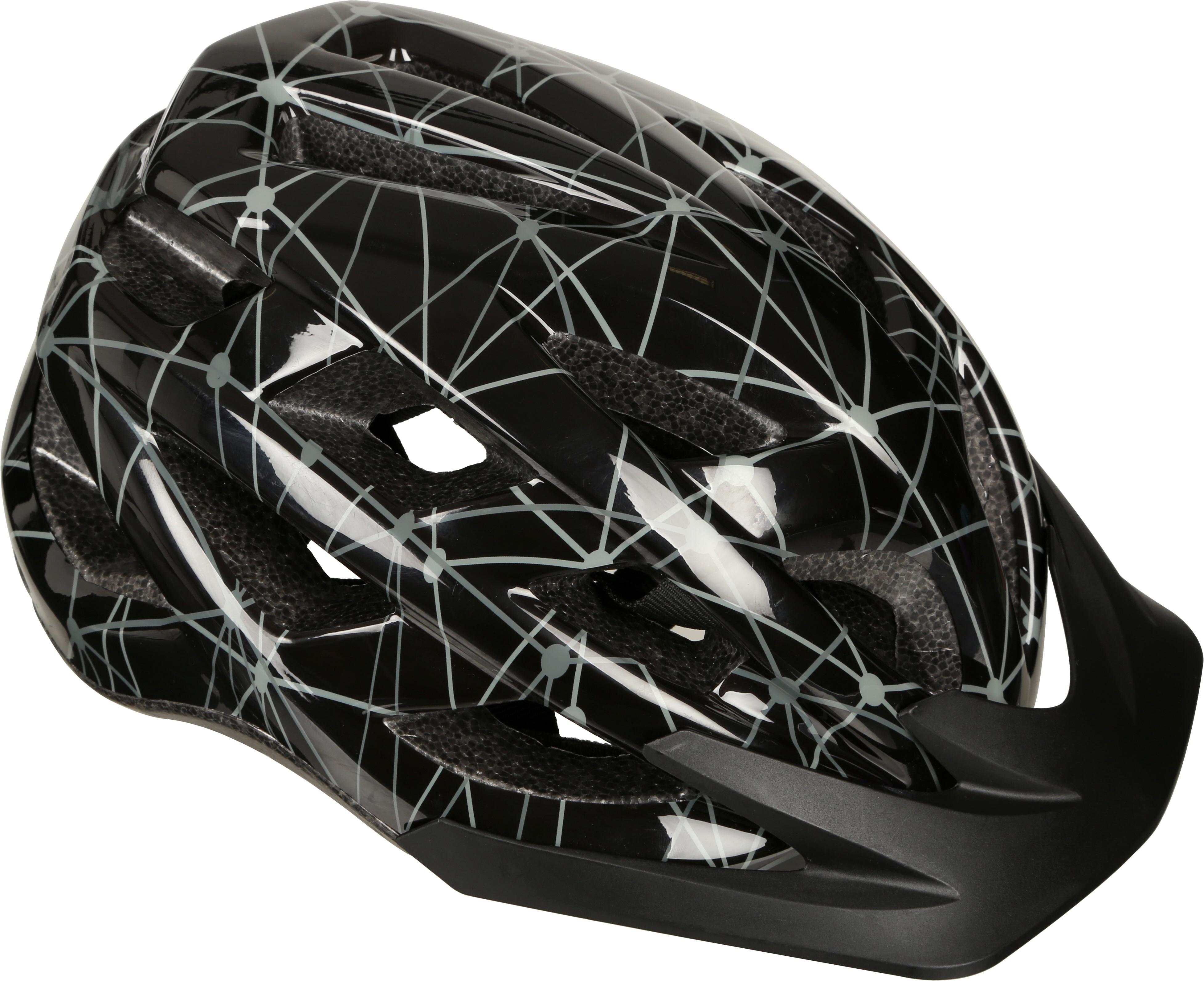 Halfords  Black & Grey Lines Junior Helmet, 52 - 56 cm
