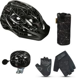 Black and Grey Lines Kids Helmet 52 56cm Halfords UK