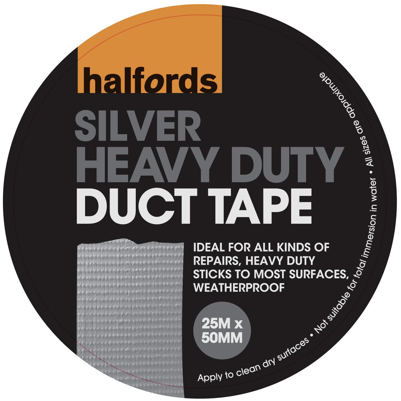 Halfords Heavy Duty Duct Tape Silver 50Mm X 25M