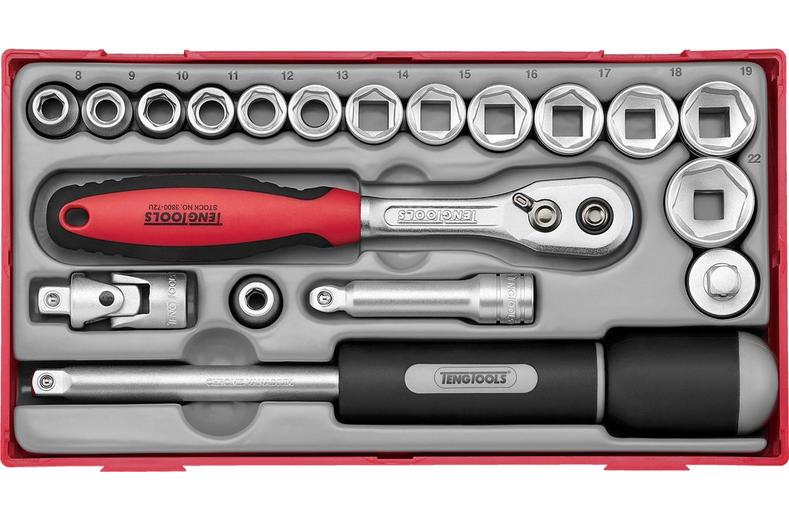 Teng 3/8" Socket Set 6 point TT1 19pc Teng 3/8" Socket Set 6 point TT1 19pc