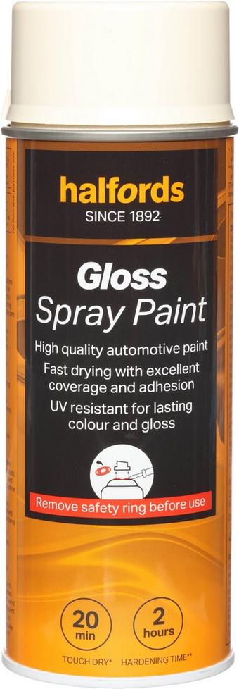 Halfords White Gloss Car Spray Paint - 400ml