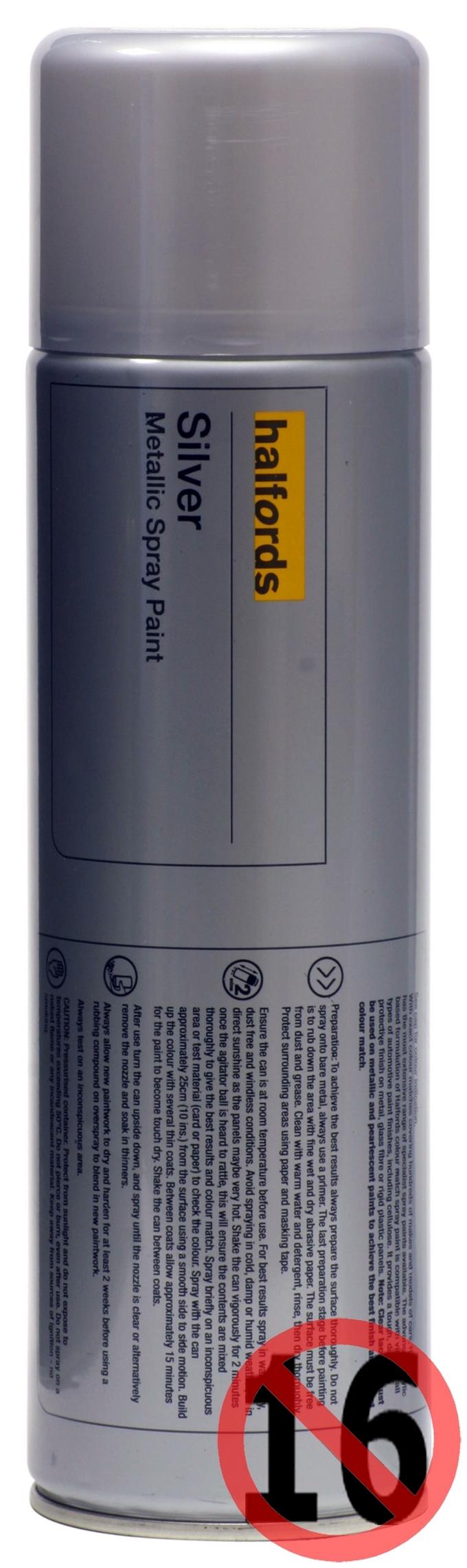 Halfords Silver Spray Paint 500ml