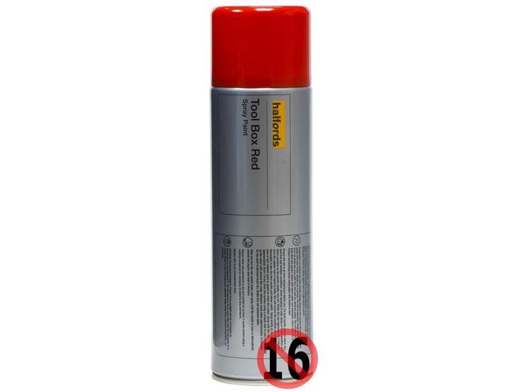Halfords Toolbox RED Spray Paint 500ml