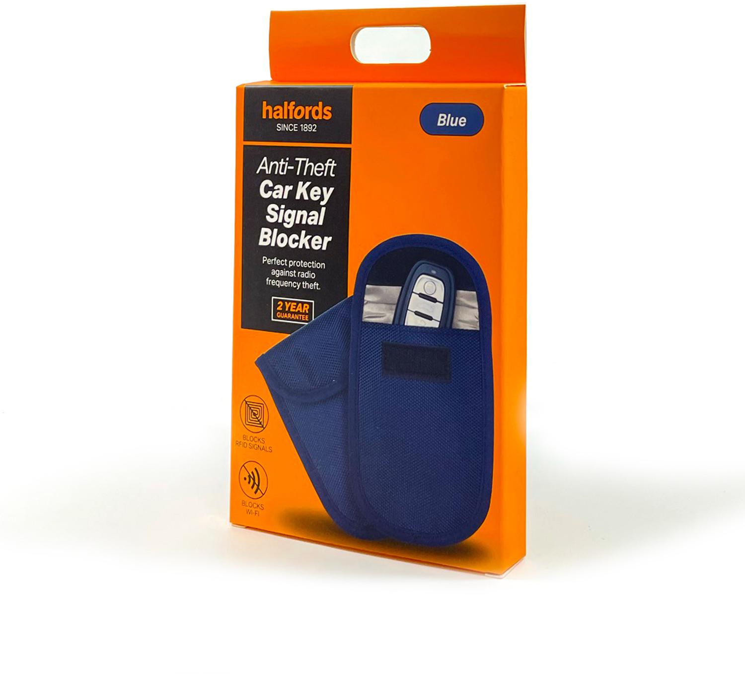 Halfords Anti-Theft Car Key Signal Blocker - Blue