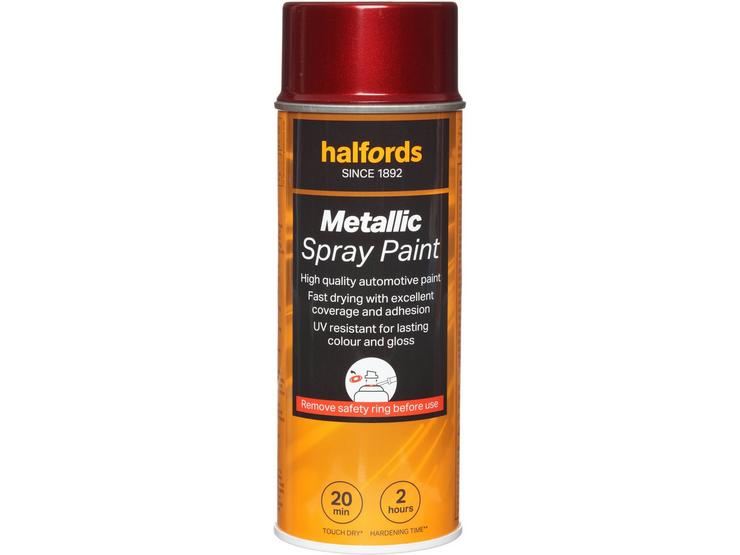 Halfords M4-110 Red Metallic Car Spray Paint - 400ml