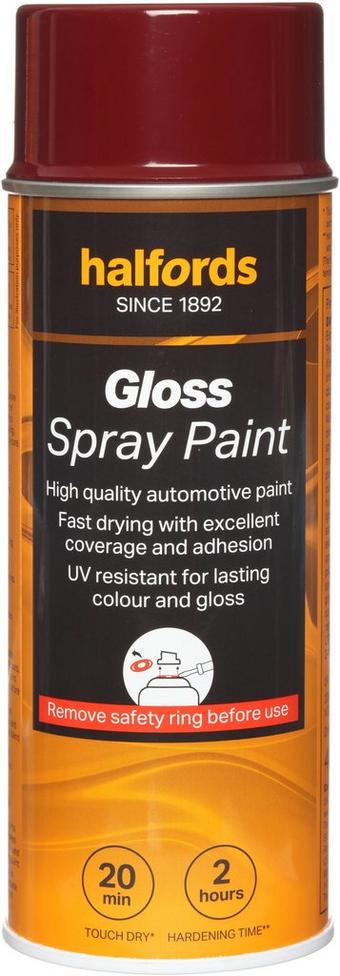 Halfords S4-030 Red Gloss Car Spray Paint - 400ml