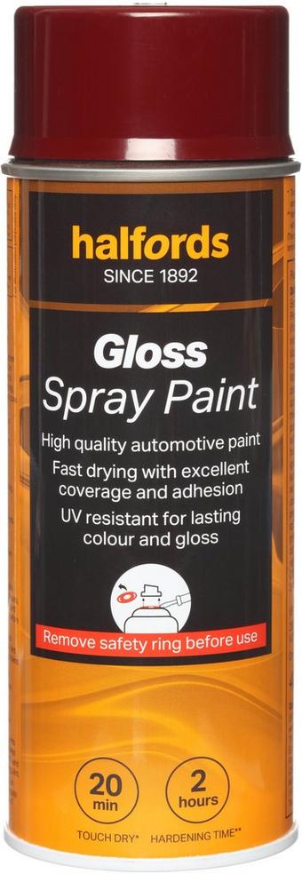 Halfords S4-040 Red Gloss Car Spray Paint - 400ml