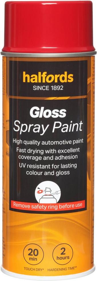 Halfords S4-100 Red Gloss Car Spray Paint - 400ml