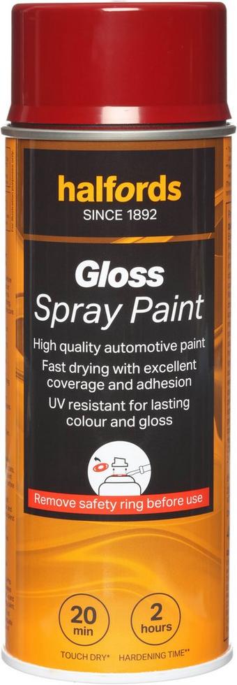 Halfords S4-080 Red Gloss Car Spray Paint - 400ml