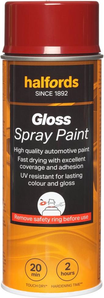 Halfords S4-090 Red Gloss Car Spray Paint - 400ml